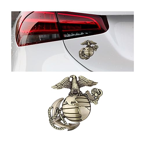 AICEL US Marine Corps Car Emblem, USMC Hawk Globe Military Anchor Badge Sticker, Universal Zinc Alloy Decorative 3D Logo Decal, Car Accessories Compatible with Truck Pickup Motorcycle