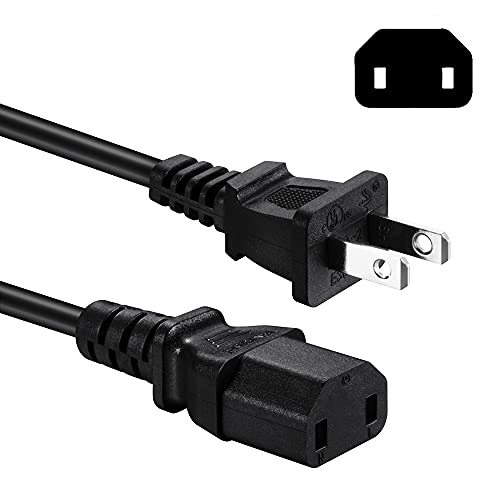 Power Cord Cable Compatible with Sony PS4 Pro Console, Xbox 360 Slim/Xbox One/Xbox 360 E Power Supply Brick, 2 Prong Power Cable Replacement