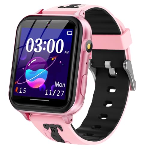 Smart Watch for Kids,Smartwatch for Girls Boys Age 4-12,HD Touch Screen Kids Game Watches with with 14 Puzzle Games Music Player Camera Alarm Clock Flashlight Stopwatch,Birthday Gifts Ideas for Girls