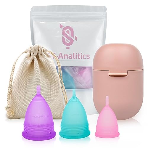 Menstrual Cups - Menstrual Cup Kit - Period Cup - 3 Sizes and Menstrual Cup Sterilizer - Period Kit - Copa Menstrual Kit - Reusable Menstrual Cups -Fda Hsa Approved