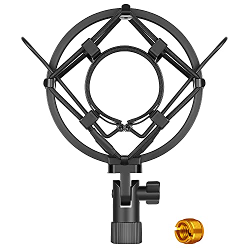 Neewer Universal 45MM Microphone Shock Mount for 43MM-46MM Diameter Condenser Mic (Black)