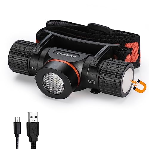 EverBrite Rechargeable Headlamp, 1000 Lumen LED Rechargeable Headlight with 5 Light Modes, Magnetic Base and Adjustable Headstrap,Perfect for Camping, Hiking, Caving, Fishing