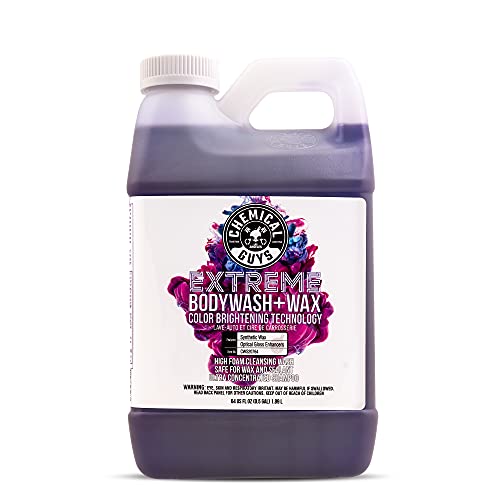 Chemical Guys CWS20764 Extreme Bodywash & Wax Foaming Car Wash Soap (For Foam Cannons, Guns or Bucket Washes) For Cars, Trucks, Motorcycles, RVs More, 64 fl oz (Half Gallon) Grape Scent