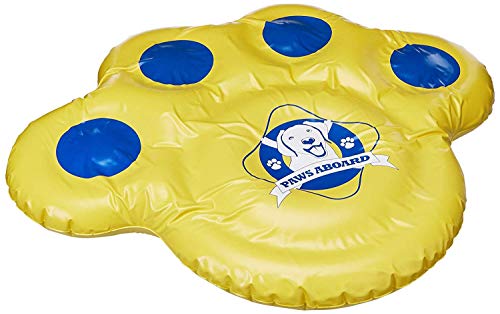 Paws Aboard Doggy Lazy Raft, Puncture Resistant Vinyl Dog Float, Perfect for the Lake, Pool, River and Boat - Large (50” x 39”)
