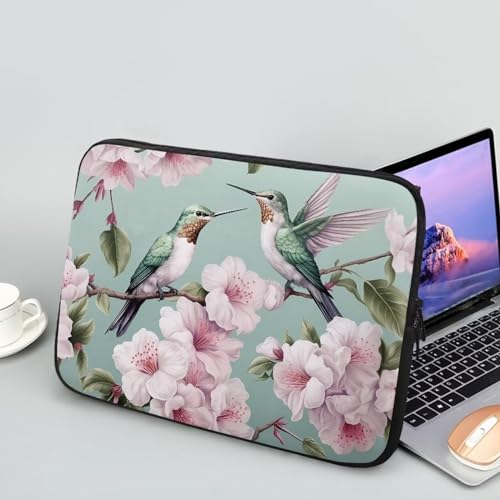 Rweroyiu Laptop Bag Computer Bags for Laptops Hummingbird Plum aptop Pouch for Women Laptop Carrying Bag Lightweight Casual Briefcase Case for Office College