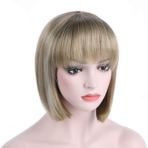 Onedor 10' Short Straight Hair Flapper Cosplay Costume Bob Wig (24H613A)