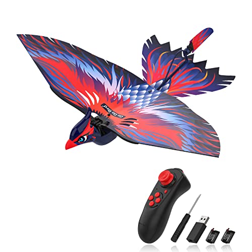 HANVON 2.4G Remote Control Bird Toy RC Bird Bionic Flying Bird,6-axis Gyro,Fabric Single Wing Lifting Design,Easy Indoor Outdoor RC Toy for Kids,Boys and Girls,Go Go Bird Bennu