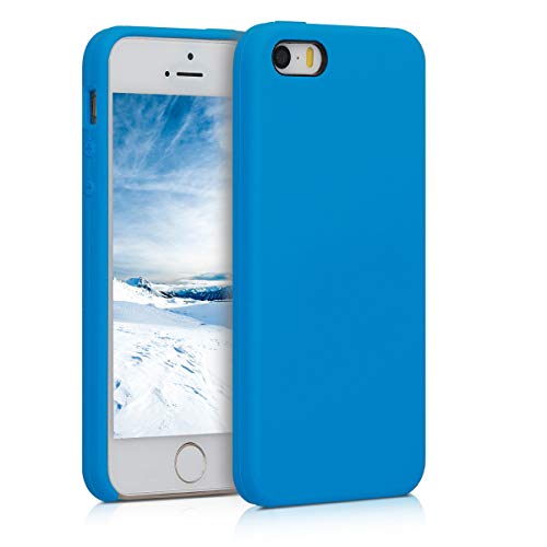 kwmobile Case Compatible with Apple iPhone SE (1.Gen 2016) / iPhone 5 / iPhone 5S Case - TPU Silicone Phone Cover with Soft Finish - Radiant Blue