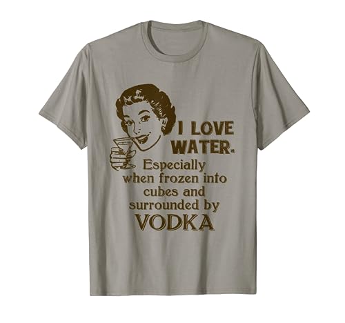 Vodka Lover Funny Hip Retro Novelty Graphic T Shirt