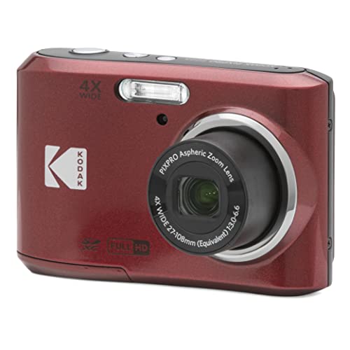 KODAK PIXPRO Friendly Zoom FZ45-RD 16MP Digital Camera with 4X Optical Zoom 27mm Wide Angle and 2.7' LCD Screen (Red)