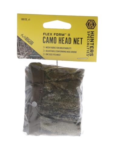 Hunters Specialties Lightweight Realtree Edge Camo Headnet with Adjustable Nose Bridge - Outdoor Turkey Hunting Gear Accessory