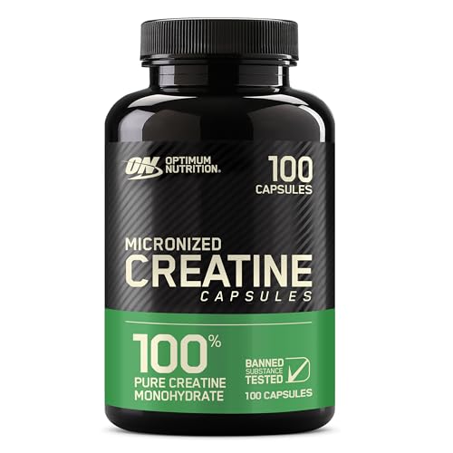 Optimum Nutrition Micronized Creatine Monohydrate Capsules, Keto Friendly, 2500mg, 100 Capsules