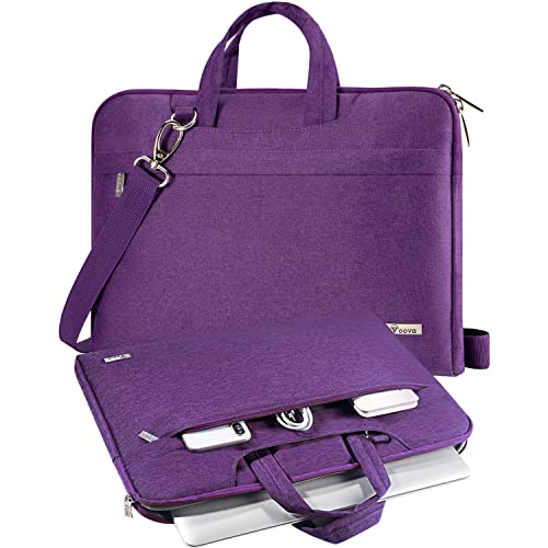 V Voova Laptop Bag Carrying Case 17 17.3 inch with Shoulder Strap,Waterproof Slim Computer Sleeve Cover for Women Girls Compatible with MacBook 17,HP Envy 17/Pavilion17,Acer Asus Dell Notebook,Purple