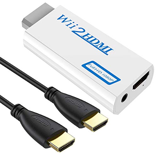 SNLLMZI Wii to HDMI Adapter Converter with 3.5mm Audio Jack & 1080p 720p HDMI Output, Compatible with All Wii Modes