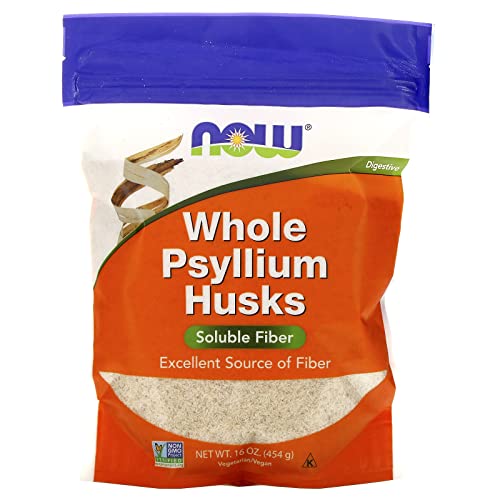 NOW Supplements, Whole Psyllium Husks, Non-GMO Project Verified, Soluble Fiber, 16-Ounce