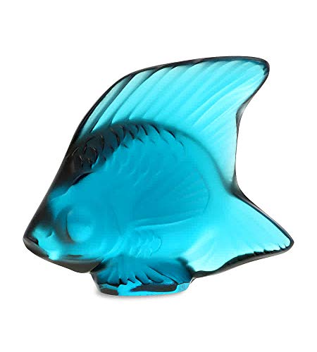 Lalique Crystal Pale Turquoise Fish Sculpture