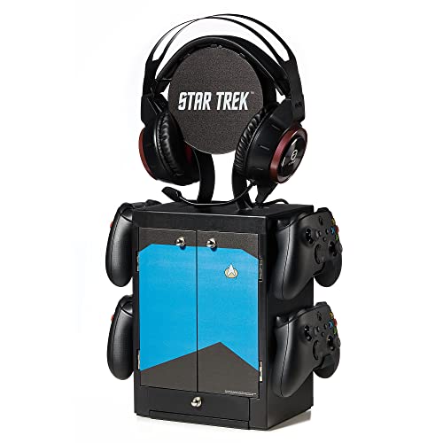 Numskull Star Trek Blue Gaming Locker, Controller Holder, Headset Stand for PS5, Xbox Series X S, Nintendo Switch - Official Star Trek Merchandise