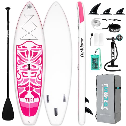 FunWater Inflatable 10'6×33'×6' Ultra-Light SUP for All Skill Levels Everything Included with Stand Up Paddle Board, Adj Paddle, Pump, ISUP Travel Backpack, Leash, Waterproof Bag
