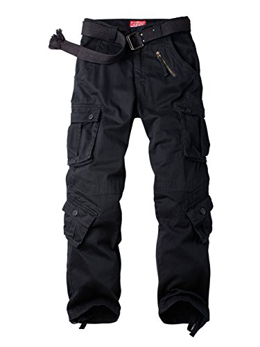 Women's Cotton Casual Military Army Cargo Combat Work Pants with 8 Pocket Black US 8