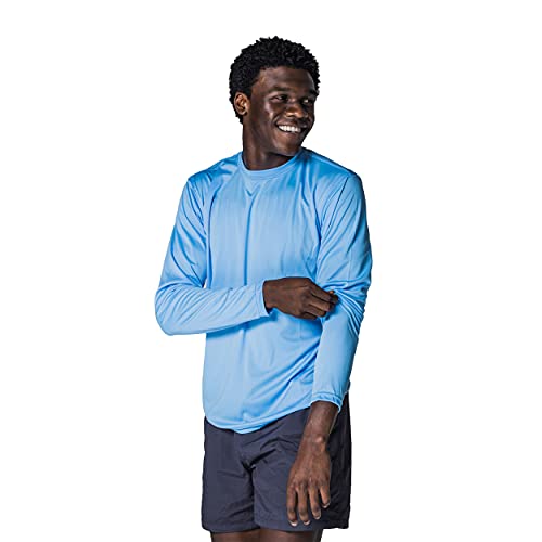 Vapor Apparel Men's Outdoor UPF 50+ Long Sleeve T-Shirt, UV Sun Protection for Fishing, Running, Hiking, S, Columbia Blue