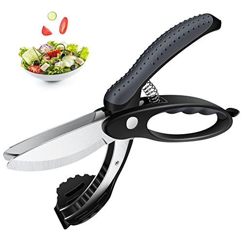 Salad Scissors for Chopped Salad, Stainless Steel Double-Edged Salad Chopper, Multifunctional Kitchen Tools