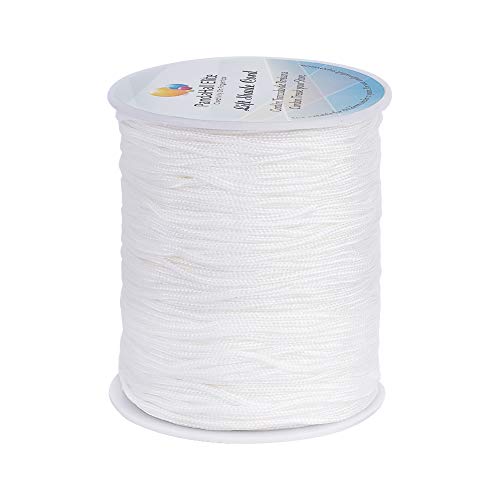 PH PandaHall 1.5mm White Nylon String 100 Yards Lift Shade Cord Blinds Pull String Wind Chime String Braided Beading String Kumihimo Macrame Thread for Windows Roman Shade Repair Friendship Bracelets