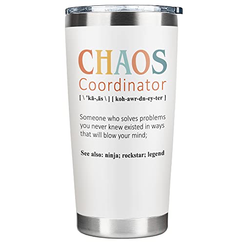 Gifts for Women - Boss Lady Gifts for Women, Chaos Coordinator Gifts - Thank You Gifts for Women, Coworker, Manager, Teacher - Birthday, Administrative Professional Day, Boss Day Gifts - 20 Oz Tumbler