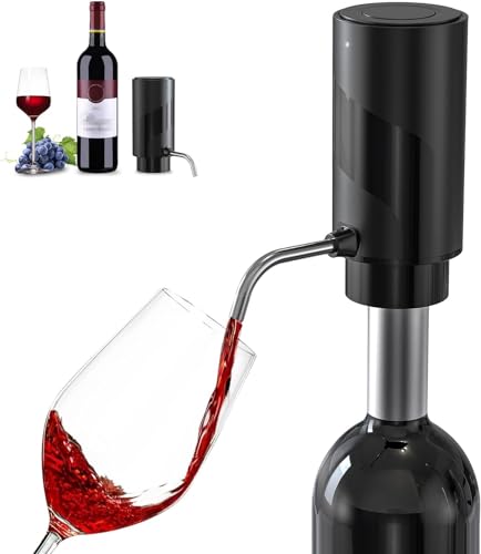 2023 New Wine aerator Electric Wine Decanter Automatic Wine Aerator, One Touch Wine Dispenser Wine pourer with USB Rechargeable,Wine Lover Gifts for women&Men(Black-ABS)