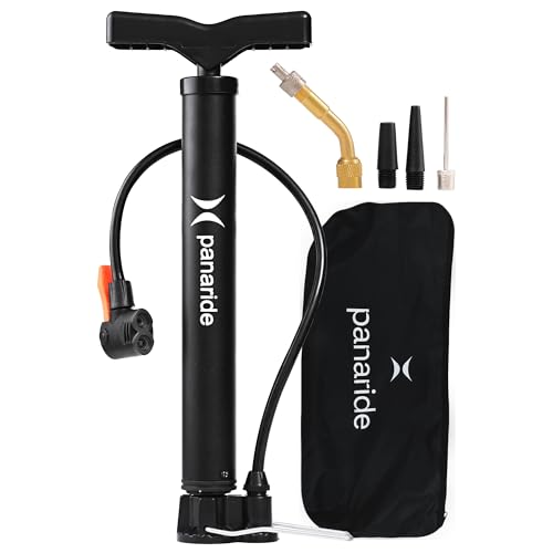 Bike Pump Floor, Advanced Bike Tire Inflator, Bicycle Hand Air Pump with Dual Presta and Schrader Valves, Handheld Bike Pump, Suitable for Road and Mountain Bikes, Baby Stroller, Balls
