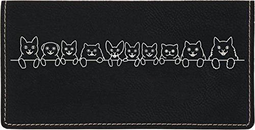 Cat Tails Laser Engraved Leatherette Checkbook Cover