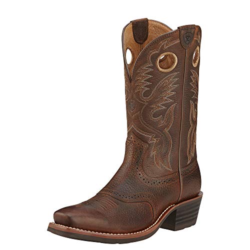 Ariat Mens Heritage Roughstock Western Boot Brown Oiled Rowdy 9.5