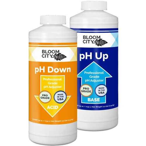 Bloom City Professional pH Up + Down Control Kit for Optimal Nutrient Uptake (Two 1 Quart Bottles) 64 Total oz