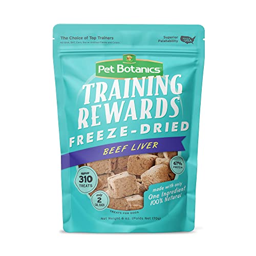 Pet Botanics 4 oz. Pouch Training Reward Freeze Dried, Beef Liver Flavor, with 310 Treats Per Bag, The Choice of Top Trainers