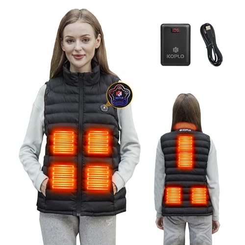 KOPLO Heated Vest Women with Battery Pack, Lightweight Rechargeable Electric Heating Vest(Large)