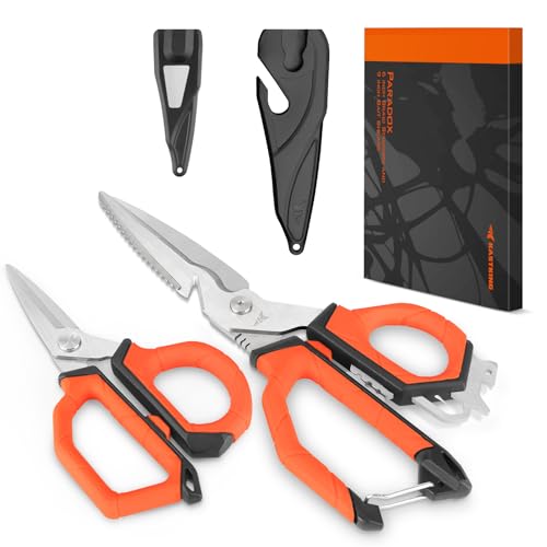 KastKing Paradox 9' and 6' Fishing Scissors - 9' Fishing Bait Shears With Protective Sheath & Carabiner, 6' Braided Fishing Line Scissors With Stainless Steel Blades, Essential Angler's Fishing Kit