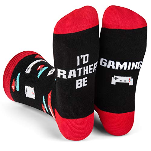 I'd Rather Be - Funny Novelty Socks Stocking Stuffer Gift For Men and Women (Gaming)