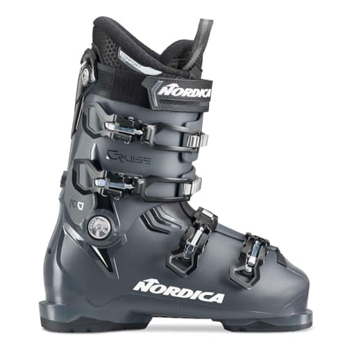 Nordica Men's Cruise 100 Warm Durable Soft-Shell Adjustable All-Mountain Touring Ski Boots with Instep Volume Control, Anthracite/Black/White, 30.5
