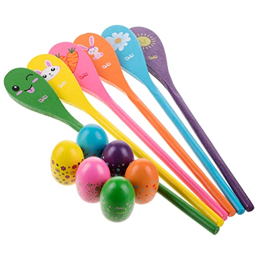 Mr. Pen- Egg and Spoon Race Game Set, 6 Eggs and 6 Spoons, Easter Party Games for Kids, Easter Egg Hunt Games, Halloween Egg and Spoon Race Game Set, Easter Egg Fillers