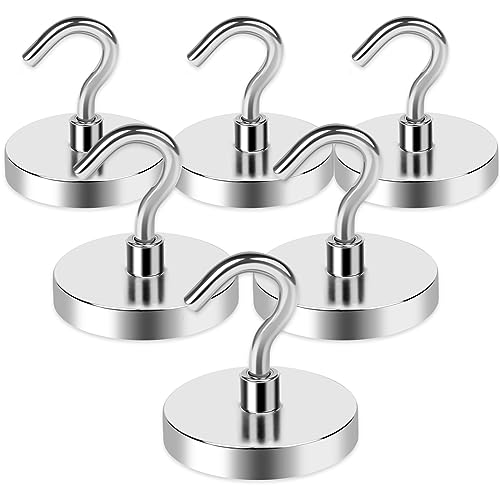 LOVIMAG Strong Magnetic Hooks, 100LBS Magnet Hooks for Hanging Heavy Huty, Super Powerful Cruise Magnetic Hooks Magnetic Hanger for Metal Door, Grill, Refrigerator，Ceiling, Tool Room etc - 6 Pack