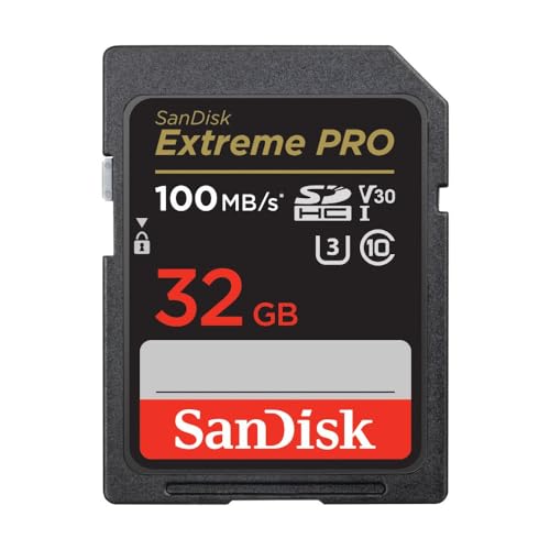 SanDisk 32GB Extreme PRO SDHC UHS-I Memory Card - C10, U3, V30, 4K UHD, SD Card - SDSDXXO-032G-GN4IN