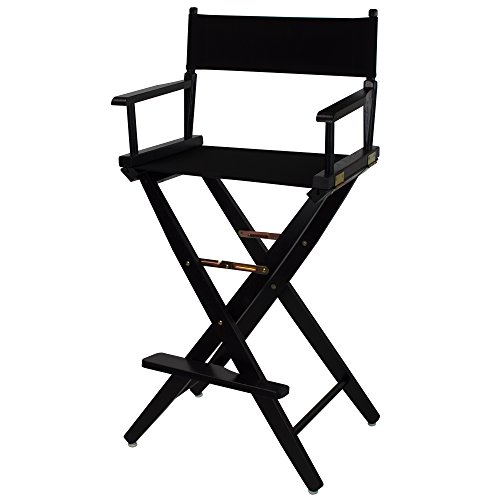 American Trails Extra-Wide Premium 30' Director's Chair Black Frame with Black Canvas, Bar Height