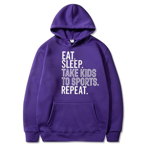 SKDOGDT Oversized Sweatshirts For Women Loose Fit Eat Sleep Take Kids Print Hoodies Pullover Long Sleeve Workout Fall Colthes