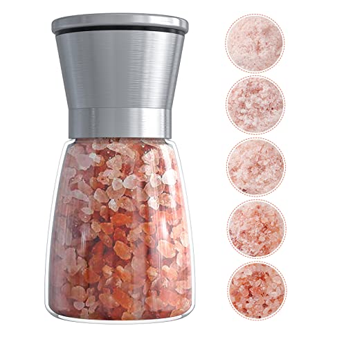 Ebaco Original Stainless Steel Salt or Pepper Grinder - Top Spice Mill with Ceramic Blades, Brushed Stainless Steel and Adjustable Coarseness By Pepper Grinder （Single Package）