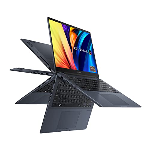 ASUS Vivobook S 14 Flip OLED 90Hz 14” 2.8K OLED 16:10 Touch Display, AMD Ryzen 7 5800H CPU, 16GB RAM, 1TB SSD, NumberPad, Fingerprint, Stylus Supported, Windows 11 Home, Quiet Blue, TN3402QA-DS76T