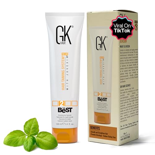 GK HAIR Global Keratin The Best (3.4 Fl Oz/100ml) Smoothing Keratin Hair Treatment - Professional Brazilian Complex Blowout Straightening For Silky Smooth & Frizz Free Hair