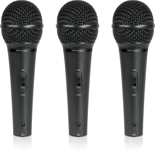 Behringer ULTRAVOICE XM1800S Dynamic Handheld Microphone, 3 Pack