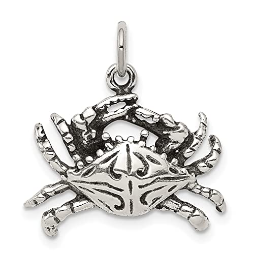 925 Sterling Silver Vintage Crab Necklace Charm Pendant Fish Sea Life Lobster Shrimp Fine Jewelry For Women Gifts For Her