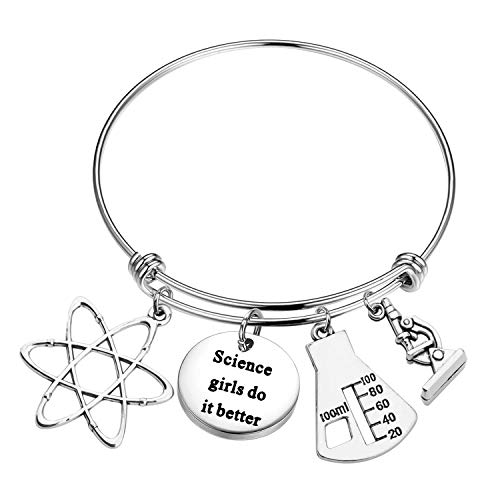 BAUNA Biology Chemistry Bracelet Chemistry Science Jewelry Science Girls Do It Better Science Gift Ideal for Biology Major College Graduation Gifts (Chemistry Science Bracelet)