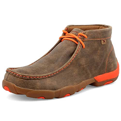 Twisted X Men's Chukka Driving Moc Ankle Boot, Bomber/Neon Orange, 9 M