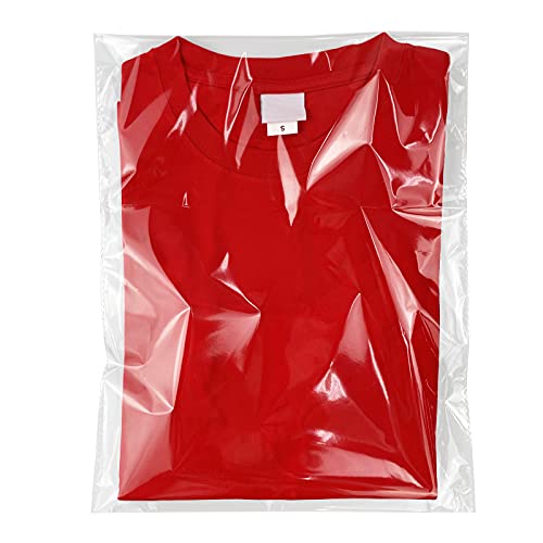Clear Resealable Cellophane Plastic Bags Self Adhesive for Packaging Shirts, Clothing and Products,100 Pcs 10x14 Inches Self Sealing Cellophane Bags